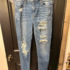 American Eagle Outfitters Ripped Light Blue Skinny Jeans